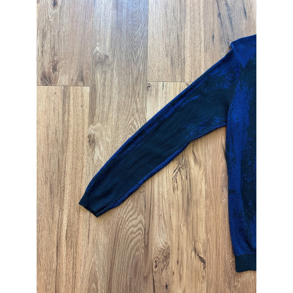 Calvin Klein Mens Abstract Brushstroke Crewneck Sweater Blue Black Size M - Picture 3 of 8